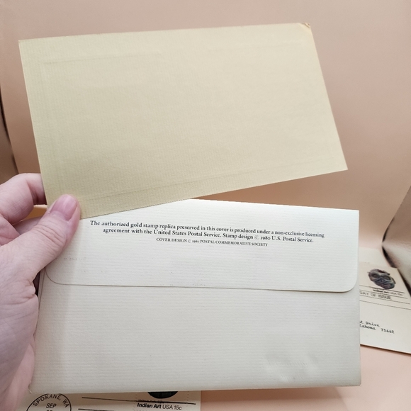 4 Indian Art Stamps Gold Replica First Day of Issue - Picture 3 of 4